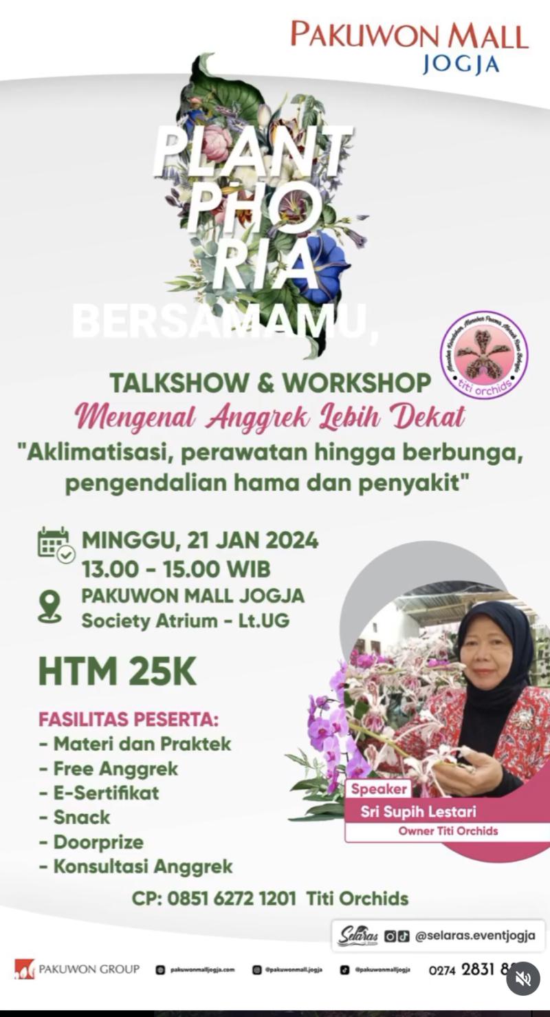 Talkshow & Workshop Mengenal Anggrek Lebih Dekat